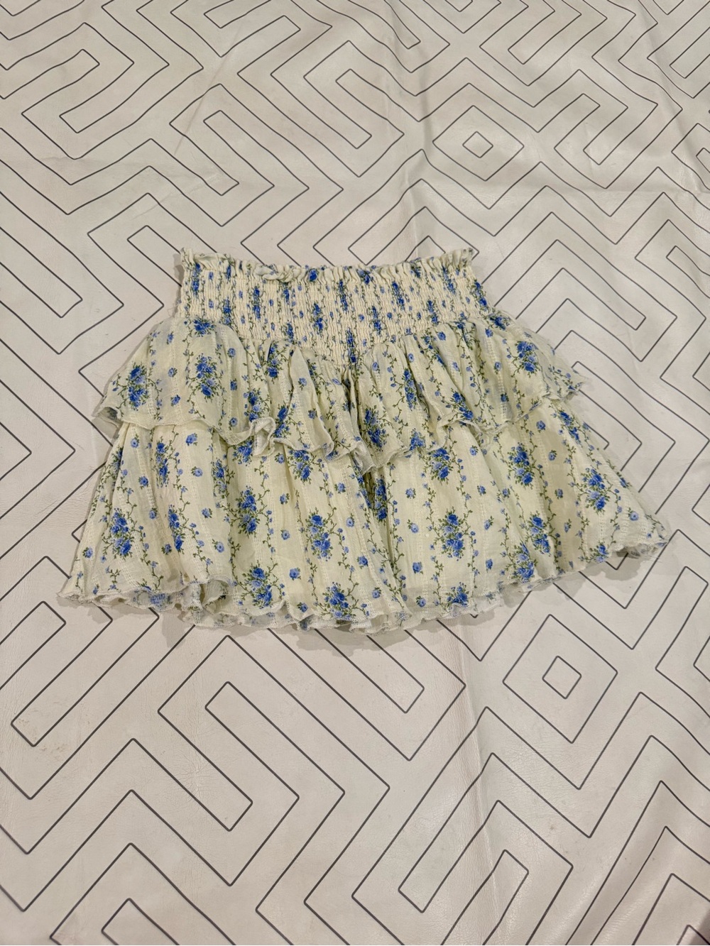 Katie J NYC Yellow Floral Tiered Skirt